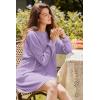 imageEkouaer Nightgowns for Women Long Sleeve Sleep Shirts Waffle Knit Nightshirts Soft Sleep Dress Oversized SleepwearLilac