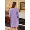 imageEkouaer Nightgowns for Women Long Sleeve Sleep Shirts Waffle Knit Nightshirts Soft Sleep Dress Oversized SleepwearLilac