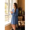 imageEkouaer Nightgowns for Women Long Sleeve Sleep Shirts Waffle Knit Nightshirts Soft Sleep Dress Oversized SleepwearNavy