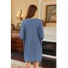 imageEkouaer Nightgowns for Women Long Sleeve Sleep Shirts Waffle Knit Nightshirts Soft Sleep Dress Oversized SleepwearNavy