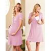 imageEkouaer Nursing Nightgown Delivery and Labor Gown for Hospital Short Sleeve Maternity Breastfeeding DressMisty Rose