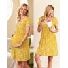 imageEkouaer Nursing Nightgown Delivery and Labor Gown for Hospital Short Sleeve Maternity Breastfeeding DressYellow Floral