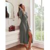 imageEkouaer Robes for Women Long Light Weight Knit Bathrobe Soft Sleepwear Ladies Loungewear Kimono Spa Robe SXXLDark Gray