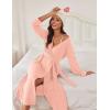 imageEkouaer Robes for Women Long Light Weight Knit Bathrobe Soft Sleepwear Ladies Loungewear Kimono Spa Robe SXXLPink