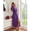 imageEkouaer Robes for Women Long Light Weight Knit Bathrobe Soft Sleepwear Ladies Loungewear Kimono Spa Robe SXXLPurple