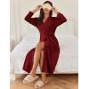 imageEkouaer Robes for Women Long Light Weight Knit Bathrobe Soft Sleepwear Ladies Loungewear Kimono Spa Robe SXXLWine Red