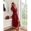 imageEkouaer Robes for Women Long Light Weight Knit Bathrobe Soft Sleepwear Ladies Loungewear Kimono Spa Robe SXXLWine Red