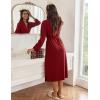 imageEkouaer Robes for Women Long Light Weight Knit Bathrobe Soft Sleepwear Ladies Loungewear Kimono Spa Robe SXXLWine Red