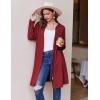 imageEkouaer Robes for Women Waffle Knit Hooded Bathrobe Lightweight Robe Soft Knee Length Sleepwear with PocketsDark Red