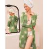 imageEkouaer Robes for Women Waffle Knit Hooded Bathrobe Lightweight Robe Soft Knee Length Sleepwear with PocketsGreenDaisy