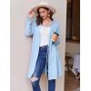 imageEkouaer Robes for Women Waffle Knit Hooded Bathrobe Lightweight Robe Soft Knee Length Sleepwear with PocketsLight Blue