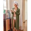 imageEkouaer Waffle Robes for Women Long Zipper Bathrobes Lightweight House Coat Soft Sleepwear with Pockets Loungewear SXXLArmy Green