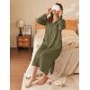 imageEkouaer Waffle Robes for Women Long Zipper Bathrobes Lightweight House Coat Soft Sleepwear with Pockets Loungewear SXXLArmy Green