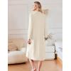 imageEkouaer Waffle Robes for Women Long Zipper Bathrobes Lightweight House Coat Soft Sleepwear with Pockets Loungewear SXXLBeige