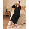 imageEkouaer Waffle Robes for Women Long Zipper Bathrobes Lightweight House Coat Soft Sleepwear with Pockets Loungewear SXXLBlack