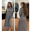 imageEkouaer Waffle Robes for Women Long Zipper Bathrobes Lightweight House Coat Soft Sleepwear with Pockets Loungewear SXXLDeep Gray