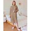 imageEkouaer Waffle Robes for Women Long Zipper Bathrobes Lightweight House Coat Soft Sleepwear with Pockets Loungewear SXXLKhaki