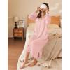 imageEkouaer Waffle Robes for Women Long Zipper Bathrobes Lightweight House Coat Soft Sleepwear with Pockets Loungewear SXXLLight Pink