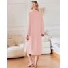 imageEkouaer Waffle Robes for Women Long Zipper Bathrobes Lightweight House Coat Soft Sleepwear with Pockets Loungewear SXXLLight Pink