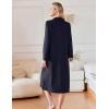 imageEkouaer Waffle Robes for Women Long Zipper Bathrobes Lightweight House Coat Soft Sleepwear with Pockets Loungewear SXXLNavy Blue