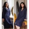 imageEkouaer Waffle Robes for Women Long Zipper Bathrobes Lightweight House Coat Soft Sleepwear with Pockets Loungewear SXXLNavy Blue