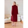 imageEkouaer Waffle Robes for Women Long Zipper Bathrobes Lightweight House Coat Soft Sleepwear with Pockets Loungewear SXXLWine Red