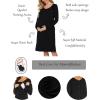 imageEkouaer Women Maternity Nightgown Labor Delivery Nursing Gown Hospital Breastfeeding Dress Button Down Long Sleeve SleepwearBlack