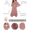 imageEkouaer Women Maternity Nightgown Labor Delivery Nursing Gown Hospital Breastfeeding Dress Button Down Long Sleeve SleepwearDusty Pink