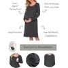 imageEkouaer Women Maternity Nightgown Labor Delivery Nursing Gown Hospital Breastfeeding Dress Button Down Long Sleeve SleepwearGray