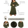 imageEkouaer Women Maternity Nightgown Labor Delivery Nursing Gown Hospital Breastfeeding Dress Button Down Long Sleeve SleepwearGreen