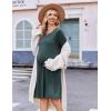 imageEkouaer Women Maternity Nightgown Labor Delivery Nursing Gown Hospital Breastfeeding Dress Button Down Long Sleeve SleepwearLake Green