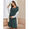 imageEkouaer Women Maternity Nightgown Labor Delivery Nursing Gown Hospital Breastfeeding Dress Button Down Long Sleeve SleepwearLake Green