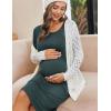 imageEkouaer Women Maternity Nightgown Labor Delivery Nursing Gown Hospital Breastfeeding Dress Button Down Long Sleeve SleepwearLake Green