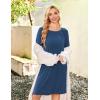 imageEkouaer Women Maternity Nightgown Labor Delivery Nursing Gown Hospital Breastfeeding Dress Button Down Long Sleeve SleepwearNavy