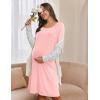 imageEkouaer Women Maternity Nightgown Labor Delivery Nursing Gown Hospital Breastfeeding Dress Button Down Long Sleeve SleepwearPink