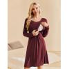 imageEkouaer Women Maternity Nightgown Labor Delivery Nursing Gown Hospital Breastfeeding Dress Button Down Long Sleeve SleepwearWine Red