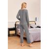 imageEkouaer Womens 2 Pack Pajamas Set Long Sleeve Pajamas Top and Pants V Neck Pjs Sets Soft Sleepwear Loungewear SXXLBlack  Gray