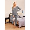 imageEkouaer Womens 2 Pack Pajamas Set Long Sleeve Pajamas Top and Pants V Neck Pjs Sets Soft Sleepwear Loungewear SXXLBlack  Gray