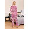 imageEkouaer Womens 2 Pack Pajamas Set Long Sleeve Pajamas Top and Pants V Neck Pjs Sets Soft Sleepwear Loungewear SXXLPink Love Leopard  Watercolor Floral