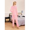 imageEkouaer Womens 2 Pack Pajamas Set Long Sleeve Pajamas Top and Pants V Neck Pjs Sets Soft Sleepwear Loungewear SXXLPink Stripes  Blue Polka Dots