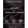 imageEkouaer Womens Fleece Pajama Sets Long Sleeve Button Down Twopiece Sleepwear Soft Lounge SetBlack