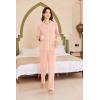 imageEkouaer Womens Fleece Pajama Sets Long Sleeve Button Down Twopiece Sleepwear Soft Lounge SetLight Pink