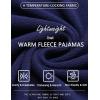 imageEkouaer Womens Fleece Pajama Sets Long Sleeve Button Down Twopiece Sleepwear Soft Lounge SetNavy Blue