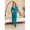 imageEkouaer Womens Fleece Pajama Sets Long Sleeve Button Down Twopiece Sleepwear Soft Lounge SetSee Green