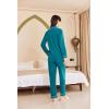 imageEkouaer Womens Fleece Pajama Sets Long Sleeve Button Down Twopiece Sleepwear Soft Lounge SetSee Green