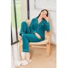 imageEkouaer Womens Fleece Pajama Sets Long Sleeve Button Down Twopiece Sleepwear Soft Lounge SetSee Green