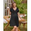 imageEkouaer Labor and Delivery Gown Nursing Nightgown Maternity Nightgowns for Hospital Short Breastfeeding Nightgown SXXLBlack