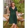 imageEkouaer Labor and Delivery Gown Nursing Nightgown Maternity Nightgowns for Hospital Short Breastfeeding Nightgown SXXLDark Green