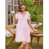 imageEkouaer Labor and Delivery Gown Nursing Nightgown Maternity Nightgowns for Hospital Short Breastfeeding Nightgown SXXLLight Pink