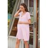 imageEkouaer Labor and Delivery Gown Nursing Nightgown Maternity Nightgowns for Hospital Short Breastfeeding Nightgown SXXLLight Pink